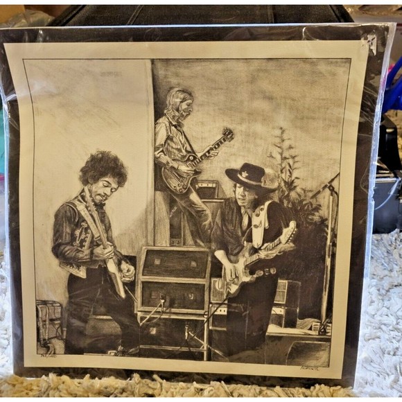 Hendrix Vaughn Allman Fantasy Jam Signed Phil Kutno Artist Lithograph Numbered - Picture 11 of 16